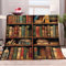 XCQHZYQ Kuscheldecke Bücherregal Braun Retro Nostalgisch 200x200 cm Wohndecke Warm Winter Weich Decke Couch Sofa überwurfdecke, Fleece Sherpa Wolldecke für Bett Schlafzimmer Büro