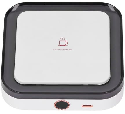 Calentador de Tazas de café, 3 Configuraciones de Temperatura Calentador de Tazas Inteligente Recargable por USB Inalámbrico con Luces Placa Calefactora Eléctrica Portátil Universa