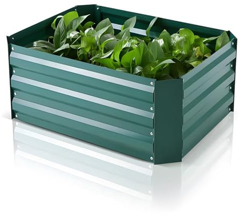 Metall-Hochbeet für Pflanzen, Gemüse, Blumen, 60 x 60 x 60 cm, quadratischer Pflanzkasten mit bodenlosem Design für Kräuter- und Obstanbau