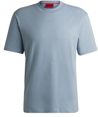 HUGO Herren Dapolino Relaxed-Fit T-Shirt aus Baumwolle mit Logo-Print Blau S