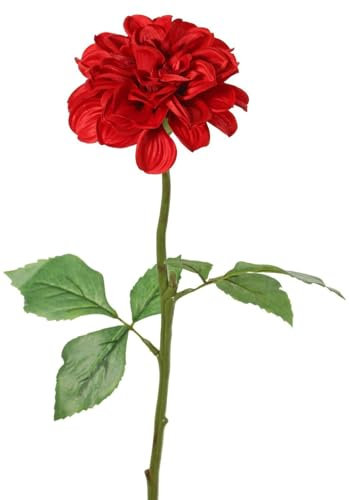 artplants.de Deko Dahlie TINKALA, rot, 60cm, Ø11cm - Künstliche Dahlie