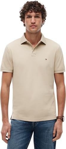 Tommy Hilfiger Herren Poloshirt Kurzarm 1985 Regular Fit, Beige (Sandalwood), XXL