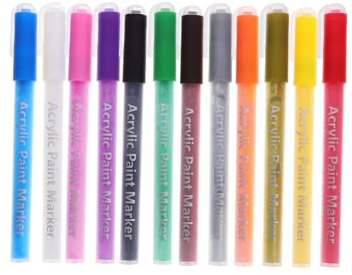 VALICLUD 12pcs Nail Art Pens Nail Painting Tools Metallic Marker Pens for Manicure Pedicure Beauty Tools