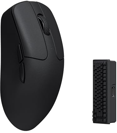 Keychron M2 4000 Hz Wireless Bluetooth 5.1/2.4 GHz/Wired Mouse Ottico, Leggero 53g Programmabile PixArt 3395 Sensore con Fino a 26K DPI/650 IPS per Windows Mac Linux - Nero