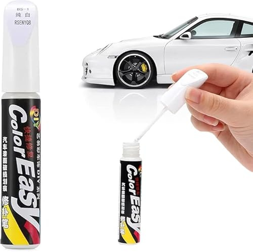 Pluma De Retoque del Coche,Bolígrafo de Reparación Arañazos Coche,Rotulador Arañazos Coches,Bolígrafo Quita Arañazoses Coches,para Retoque y Reparación de Pintura,Reparador Para Pintura, Blanco,1 pc