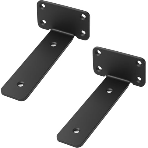 2 Stück Regalhalterung Regalwinkel Schwarz, Regalträger Schwerlastwinkel, Wandhalterung Regalbrett Halterung, 90 Grad Regal Halterung Wandregal Halterung, Metallwinkel mit Schrauben(2pcs-15cm)