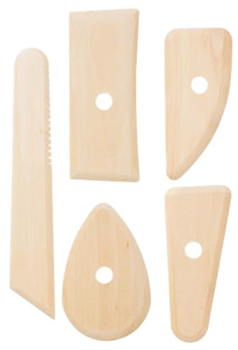 SHUNGXINYI Wood Pottery Clay Ribs, 5Pcs | Wooden Ceramic Potter Ribs, Sculpting Scrapers, For Shaping/Trimming Clay, Ideal for Ceramic & Pottery DIY Projects