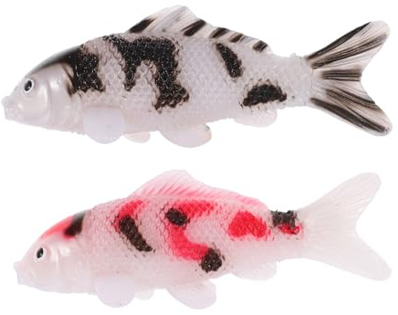 Gatuida 2 Stück Lifelike Koi Fisch Dekoration Realistische Goldfisch Modelle Aquarium Deko für Zuhause Garten mit Fließendem Wassereffekt und Vielseitiger Verwendung