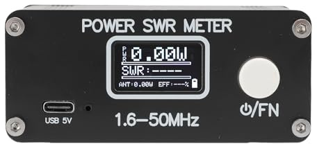 Lazmin112 SWR Power Meter, Digital Display HF Short Wave Standing Meter 1.6-50MHz 150W with USB Firmware Update, for Two Way Radio CB Antenna Analyzer