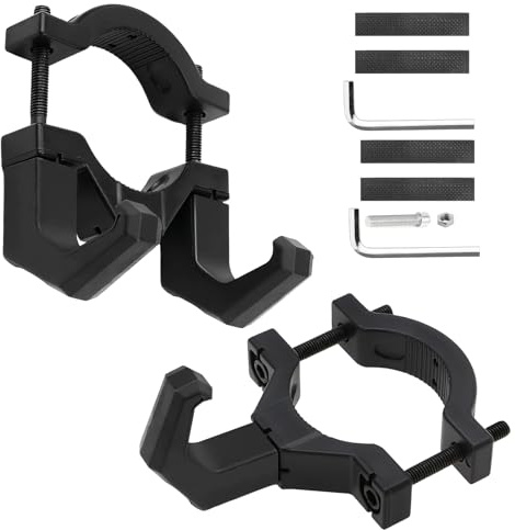 MYLERCT 2 Pezzi Gancio per Monopattino Elettrico, Ganci Singolo e Doppio, Gancio per E-Scooter, ABS Ganci per Scooter-Elettrici, con Accessori di Montaggio, per Manubri con Diametro di 3,8-5,8 cm