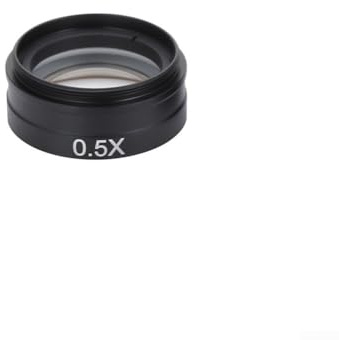 Barlow Auxiliary Objective Glass Lens for Industrial Video Microscope Cameras, 0.3X–2X Magnification, C-Mount, 42mm Thread(0.5X)