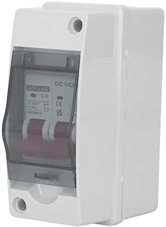 ZAICOLER Disjoncteur DC étanche, Interrupteur D'isolateur Miniature pour Système Solaire Photovoltaïque 1000 V 10 A, qualité IP65, adapté pour une Utilisation Intérieure et Extérieure pour Système de