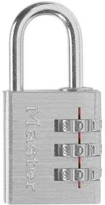 Master Lock Set Your Own Combination Aluminum Lock, Small Lock for Backpacks, Cabinets, or Zippers with 3-Digit Code,1-3/16 Inches Wide, 630D