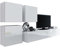 Wohnwand Vigo XXIII, Design Mediawand, Modernes Wohnzimmer Set, Anbauwand, Hängeschrank TV Lowboard, (Weiß/Weiß Hochglanz)