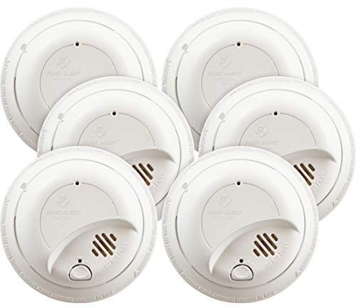 First Alert BRK SMI100-AC Hardwired Smoke Detector with Battery Backup, 6-Pack