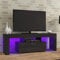 LED TV CABINETS, PALDIN® TV Unit 130cm TV stand with Multi-colour LED RGB Lights Modern High gloss Door & Matt Body TV Cabinet with large media storage drawer for Living Room (Black)