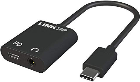 LINKUP - USB-C to 3.5mm Audio Headset Adapter | USB C Power Charging (PD 2.0) Port | Compatible with Thunderbolt 3, MacBook Pro 2018 iPad Pro Surface Book 2 GO S9 / S8 Dell XPS 13/15 Pixelbook