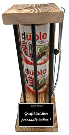 Personalisierte Geschenke für Männer Frauen Geschenkidee mit Namen - Eiserne Reserve Black Edition duplo Riegel Schokolade (20 x 18,2 g) incl. Notsäge - Papa Mama Geburtstag Hochzeit