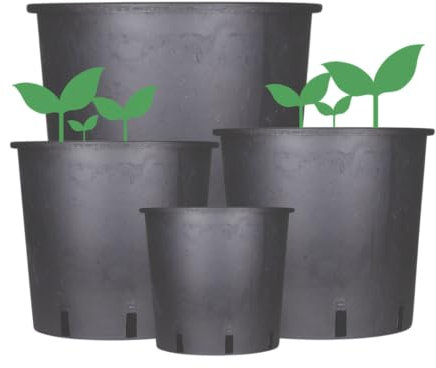 Weedness Maceta Redonda de plástico de 25 litros 36 x 33 cm - Maceta para Plantas Maceta Cuadrada para el Cultivo de Flores