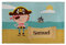 Piraten Tischset Kinder mit Name. Flachs. Verschiedene Ausführungen. Piraten