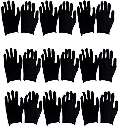 12 Paare Baumwolle Handschuhe Handschutz Arbeitshandschuhe Baumwollhandschuhe für Hautpflege Schmuck Untersuchen Werkstatt Arbeit Cosplay Kostüme L Verdicken