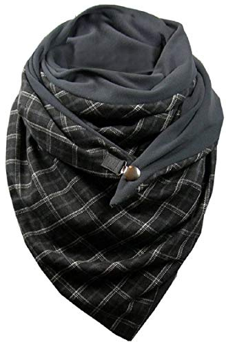 Tuopuda Schal Damen Herren Winterschal Dreieckstuch Warme Deckenschal mit Knopf übergroßer Soft Wrap Winter Dreiecksschal Poncho Damenschal Herbstschal, D
