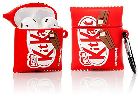 ZAHIUS Silikon Hülle Kompatibel mit Airpods 1 & 2 Case Cover Lustige Abdeckung [Snacks-Serie] (Kitkat)