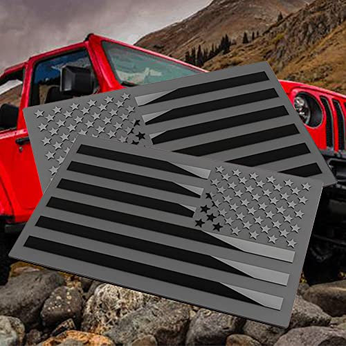 Adesivo con bandiera americana, per auto, camion o SUV, 12,7 x 7,6 cm (nero)