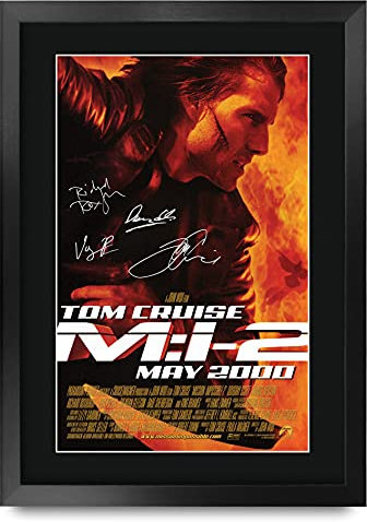HWC Trading FR A3 Mission Impossible 2 Filmplakat Tom Cruise Gifts Printed Poster Signed Autograph Picture for Movie Memorabilia Fans - A3 Framed