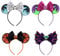Tocwick 4 PACK Halloween Round Mouse Ears Headband Pumpkin Bat Cute Sequin Hair Hoop for Halloween Party Supply Cosplay Costume Accessories Park Trip Set