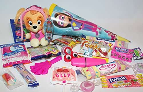 101630 gefüllte Schultüte 22cm Superheldin Paw Sky Geschwistertüte Patrol Hund Geschenk Schultüte Zuckertüte