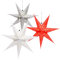 com-four® 3X Leuchtstern in 3D mit LEDs - Weihnachtsstern mit LED Beleuchtung und Timer - Premium Papierstern zum Aufhängen