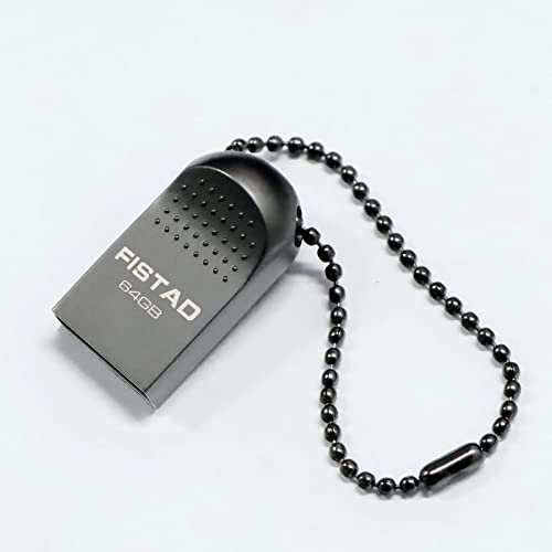Chiavetta USB 64 GB, Mini Pen Drive 64gb Metallo Penna USB 64 Giga Portatile USB Key 64gb Applicabile a Portachiavi per PC, Laptop, Smart TV, Auto Ecc (Nero)