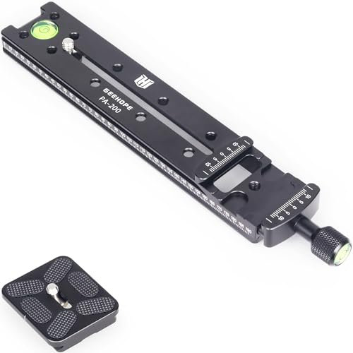 GEEHOPE PA-200 Long Quick Release Plate 0.79in/200mm Arca Swiss Universal Standard Rail Nodal Slide Metal Clamp for Panoramic Macro Photography DSLR Camera Lens Tripod Monopod Ballhead