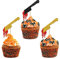 Ambishi 24pcs Glitter Killer Birthday Cupcake Toppers, Halloween Scary Bloody Knife Cupcake Toppers, Halloween Classic Horror Movie Friday Birthday Party Decorations