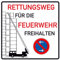 Schild Rettungsweg für die Feuerwehr freihalten in den Größen 30x30cm/40x40cm/60x60cm aus robustem PVC gefertigt Feuerwehr-Hinweisschild gemäß DIN4066 (30x30cm)