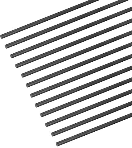 sourcing map Carbone Fibre Tige, 3mm x 100mm pour RC Avion Bricolage Outil Aile Tube Quadricoptère Bras, Paquet de 12