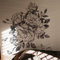 Runtoo Wandtattoo Blumen Schwarz Wandsticker Groß Pfingstrosen Blüten Wandaufkleber Wohnzimmer Schlafzimmer Kinderzimmer Babyzimmer Wanddeko