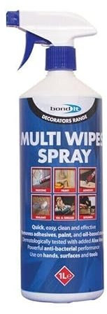 Bond It Multi Wipes Spray 1L Multi Purpose Oil Grease Silicone Cleaner Clean 1 Litre Builders Foam DIY Trade Cleans 100s Uses