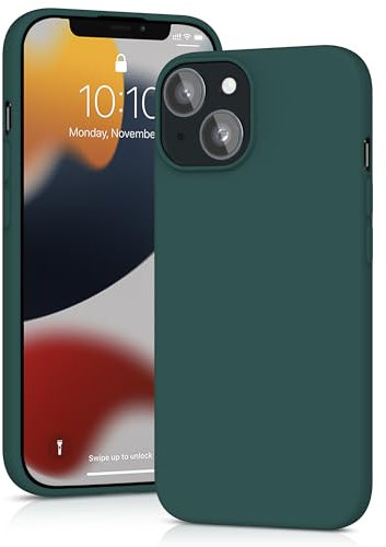YATWIN Silicone Case for iPhone 13 Mini, Soft-Touch, Shockproof, DustProof, Antiskid Full Body Armour Phone Cover for Apple iPhone 13 Mini - Dark Green