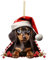 Weihnachtsdeko Anhänger, 2D Dackel Weihnachten Deko, Lustig Hunde Hängende Zubehör, Weihnachtsbaumschmuck Acryl, Weihnachts Anhänger Christbaumschmuck Ornamente Für Die Festtage, (H-4, Einheitsgröße)