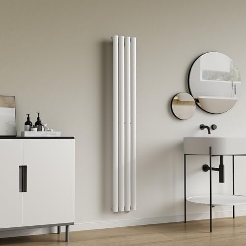 [neu.haus] Termosifone da Parete Radiatore Design Riscaldamento ad Acqua Calda Termoarredo a Pannello Singolo con Elementi Tubolari 160 x 24 cm - Bianco