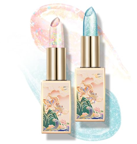 CATKIN Moonlight Lip Balm, Natural Color Change Tinted Lip Balm, Chapstick Lip Balms with Vitamin E for 8h Moisture for Dry Cracked Lips, 3.5g, 2pcs (04+08)