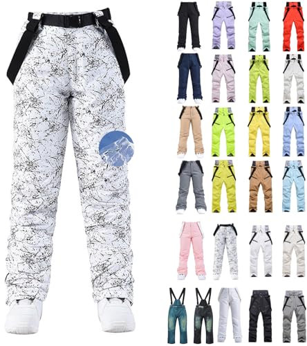 Generisch Schneehose Damen - Ski Hosen Für Frauen Schneehose Damen 48 Snowboardhose Wasserdicht Winter Skihose Übergröße Winterhose Große Größen Mädchen Pants Women 40 Und Jacke Skianzug Männer 36