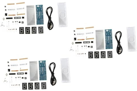MAGICLULU 3sätze Scm Digitaluhr Bausatz Mit Microchip Mikrocontroller Einfach Zu Montieren Grüne Lichtanzeige Inklusive Gehäuse Ohne Batterie Für Elektronikprojekte