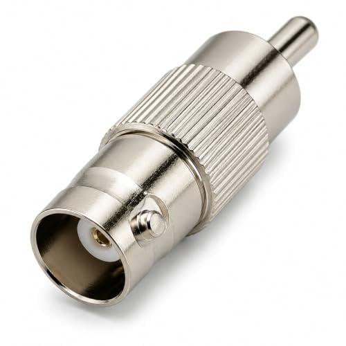DRUT BNC to RCA Phono Male Female Connector Adapter, 1pc | Durable, reliable connectors. No drivers needed, plug & play. Great for CCTV cameras, DVRs, and coaxial video monitoring...
