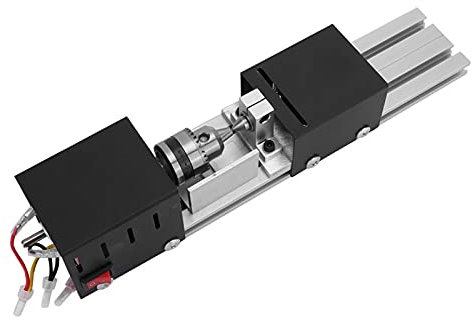 Greensen Mini Tour Miniature Bricolage Perceuse de Polissage Petite Machine Micro-Outil pour Machine à Bois Tour à Bois, Tour à Perles (Prise UE 220V)