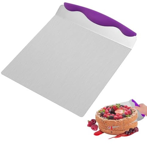 Helweet Servidor de Pasteles, Levantador Pasteles, Pala para Pizza, Torta Placa Móvil, Adecuado para Principiantes en Repostería, Entusiastas de La Repostería y Panaderos Profesionales, 24cm x 20.3cm
