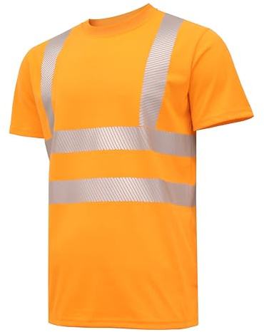 Högert Technik - JURAL II Warnschutz-T-Shirt aus Polycotton | orange 2XL (56) | Warnweste Reflektierend Warnweste Atmungsaktiv Leicht Kurzarmshirt Kurzarm Arbeitskleidung Sichtbarkeit Hemden