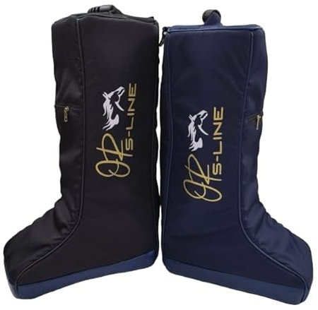 OR S-LINE Premium XL Reitstiefeltasche mit herausnehmbarer Trennwand, Stiefeltasche für Langen Stiefelschaft, 600D Material Wasserabweisend (Navy)